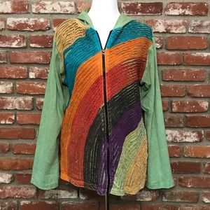 RISING INTERNATIONAL Rainbow Embroidered Hoodie